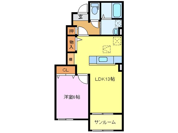 シャン・ド・フルールA棟の物件間取画像